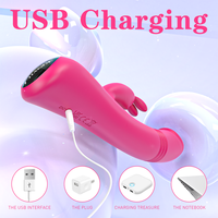 2 in 1 Dual Head Rabbit Vibration Silikon Wasserdichtes wiederauf lad bares G-Punkt Rabbit Dildo Vibrator Sexspielzeug für Frauen Masturbation