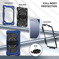 Intégré à 360° ° Étui de tablette avec support rotatif pour Samsung Galaxy Tab A11 2025/A9 8,7 pouces 2023 SM-X110/X115/X117, coque arrière antichoc
