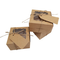 Carta Kraft eco-friendly 8x8x5 pollici scatole torta con finestra in PVC trasparente personalizzabile torta nuziale cartelle per uso alimentare