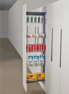 Unidad alta de despensa extraíble de montaje lateral de 5 niveles, <span class=keywords><strong>armario</strong></span> de cocina de 250mm y 300mm, de almacenamiento interior Hardware, organizador de alimentos, cesta de alambre - Product Image 2