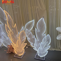 Lampu LED Daun Maple Besar Bercahaya, Dekorasi Panggung Pernikahan, Properti Acara Pesta