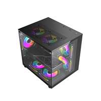 Gabinete Ruix Carnival S2 M-ATX, Vista Panorámica, Cristal Templado, Mini Gabinete para Computadora, 7 Posiciones para Ventiladores, Compatible con Refrigeración Líquida de 240 mm