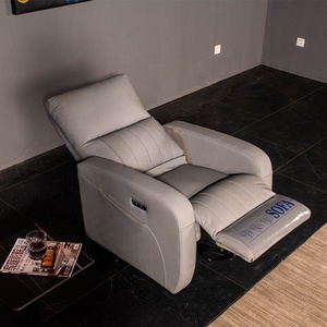 Silla <span class=keywords><strong>reclinable</strong></span> de cuero genuino para el hogar, sillón cómodo de <span class=keywords><strong>diseño</strong></span> moderno de lujo para ocio, sala de estar, con batería - Product Image 3