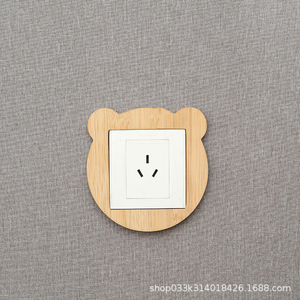 Creative Switch Cover <b>Wall</b> <b>Sticker</b> Beech Wood Irregular Shape Decorative Frame <b>For</b> Living Room Minimalist Design - Product Image 3