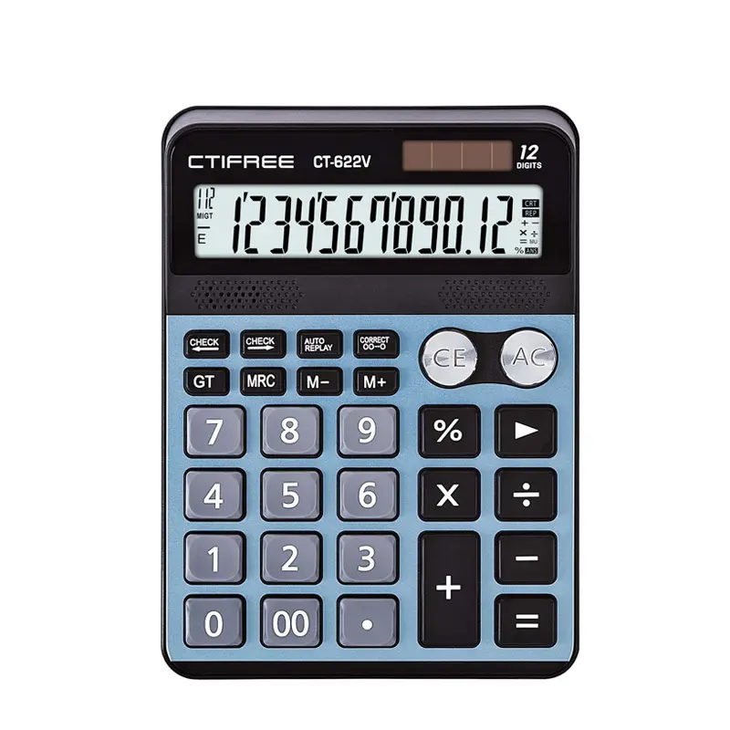 เครื่องคิดเลข LCD 12 หลักโรงงานเดิมเครื่องคิดเลขปกติโต๊ะทํางาน CT-622V Calculadora โมเดิร์นเครื่องคิดเลขการออกแบบ