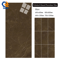 Azulejos de Porcelana Modernos de 600x1200mm, Brillantes, Antideslizantes, Antibacterianos y Resistentes a los Ácidos, para Pisos y Paredes de Villas y Hoteles