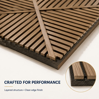 Panneau mural acoustique en bois à lattes géométriques modernes, absorbant le son, décoratif, en MDF PET 600x600mm pour hôtel, bureau, intérieur de maison