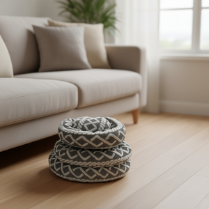 เตียงนอนสุนัขทรงกลม ยี่ห้อ Yommy รุ่น YM8628C ขนาด S M L ผ้ากำมะหยี่ กันน้ำ ฐานกันลื่น - Product Image 3