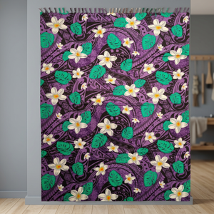 Pareo de Rayón Boho con Estampado Floral Iyara, Tejido para Verano, Morado, Verde, Blanco, Transpirable para Exteriores - Product Image 2