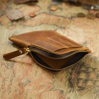Dompet Kartu Kulit Asli Pria Minimalis Tipis Desainer dengan Kantong Pena Dompet Koin Kulit Wanita dengan Resleting