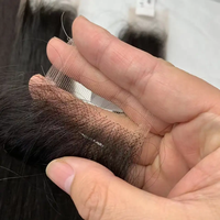 Kim K-extensiones de cabello humano virgen Remy para mujeres negras, accesorio con cierre de encaje transparente, parte media, 2x6