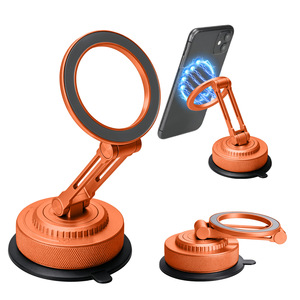 Support de téléphone magnétique à ventouse en alliage métallique orange pour voiture - Product Image 1