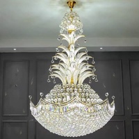 Lustre décoratif d'intérieur de style européen de luxe pour villa, escalier, hall d'hôtel, décoration de plafond haut