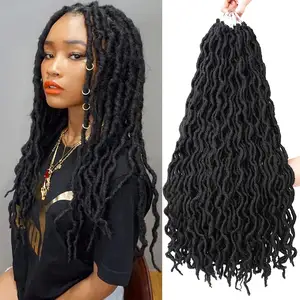 Smartbraid del pelo del ganchillo gitana Locs Crochet trenzas rizado ondulado diosa trenzas de Crochet fibra sintética del pelo