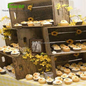 <b>wooden</b> <b>crates</b> for muffin counter top display on wedding. - Product Image 2