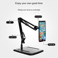 Support de téléphone de bureau EONLINE, support universel pour tablette, support de diffusion en direct, clips d'ancrage, trépied extensible réglable