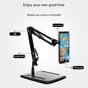 Support de téléphone de bureau EONLINE, support universel <span class=keywords><strong>pour</strong></span> <span class=keywords><strong>tablette</strong></span>, support de diffusion en direct, clips d'ancrage, <span class=keywords><strong>trépied</strong></span> extensible réglable - Product Image 3