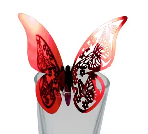 MU 2023 3d kelebek inci kağıt aşk tasarım lüks masa numarası işareti düğün yer kartı masa ayarı için dekorasyon