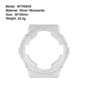 Montre Hip Hop <span class=keywords><strong>Gshock</strong></span>, bijoux vintage de luxe, argent sterling 925, sertie de diamants en moissanite VVS, lunette de montre - Product Image 1