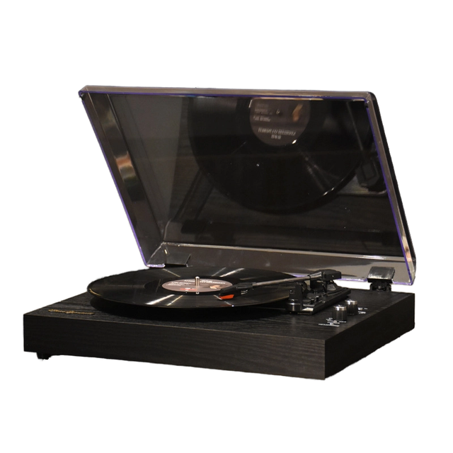 European Retro Style Wooden LP Record Player RGB LED Lights Cross-Border Home Theatre Phonograph Built-in Speaker Battery for