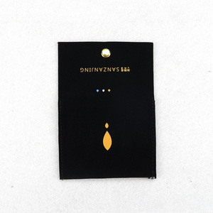 Black Velvet <b>Envelope</b> Bag Jewelry Bag Pouch With Button Custom logo Small Velvet Flap Pouch for Jewelry - Product Image 6