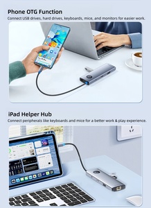 Adaptateur multiport USB-C 5-en-1 avec connecteur rétractable 4K pour charge rapide PD 100W 2.0, hub USB 3.0, station d'accueil en aluminium - Product Image 5