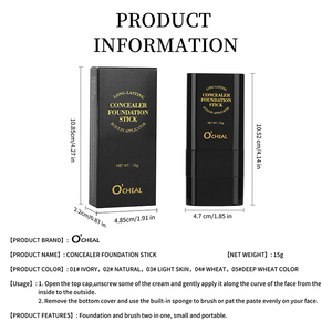 Fondotinta <span class=keywords><strong>Stick</strong></span> per il Viso Impermeabile Leggero Coprenza Totale Opaco con <span class=keywords><strong>Stick</strong></span> Correttore Sbiancante J1 - Product Image 6