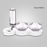 Bouteille d'eau et de nourriture manuelle à double compartiment en plastique ABS pour prévenir les troubles gastro-intestinaux des chats, pour une utilisation en intérieur et en extérieur