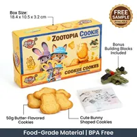 Biscuits durs aromatisés au beurre de 50g en forme de lapin mignon avec jouet surprise, vente en gros