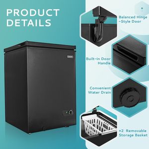 EUHOMY Congeladores Pequeños de Pecho Profundo con Cesta Extraíble, 3,5 pies cúbicos - Product Image 5