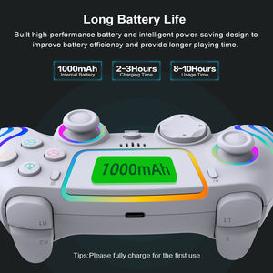 Manette de jeu sans fil avec lumières RGB, double vibration, six axes, batterie 1200 mAh pour PC, fabriquée en Chine - Product Image 2