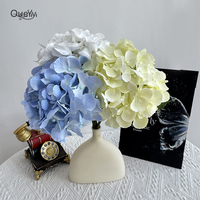 Fleur artificielle unique d'hortensia à tête simple en caoutchouc souple pour décorations de scène de mariage, ensemble de fleurs artificielles faites à la main QYYN-1803