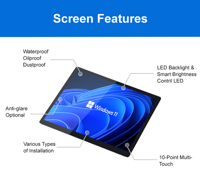 Matsudapos 15.6inch Commercial Touchscreen POS Hardware 10-Point Capacitive Touch Display Metal Housing 3-Year Warranty-Business