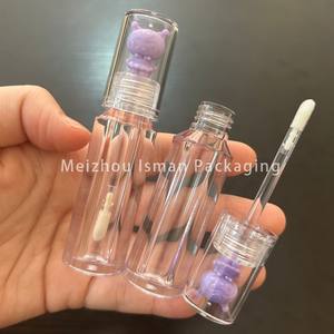 2025 temizle düzensiz 3ml dudak parlatıcısı tüp aplikatör ile popüler karikatür kapak dudak tonu şişe ambalajlama kozmetik tüpler - Product Image 3