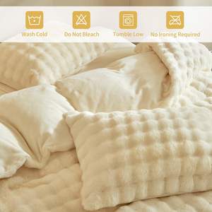 Venta al por mayor de estilo moderno de color sólido de piel sintética cubierta de cama <span class=keywords><strong>Super</strong></span> suave Seersucker para el invierno ropa de cama personalizable - Product Image 5