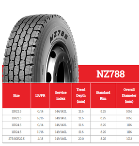 Neumático TBR Ni-pon NZ788 11R22.5 11R24.5 275/80R22.5 Ahorrador de Combustible y Resistente al Desgaste - Product Image 3