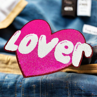 Patchs brodés en fer à repasser DIY, Valentine, sport, football, patchs personnalisés en sequins, veste bomber avec badges, modèle OEM