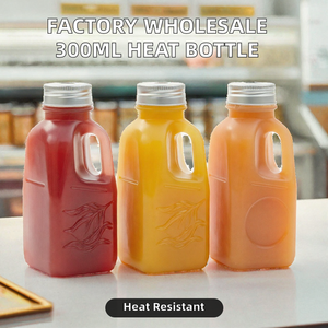 300ml PP Milk <b>Bottle</b> Heat Resistant Beverage Container Round <b>Juice</b> Tea Packaging with Screw Cap/ - Product Image 2