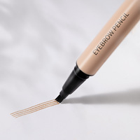 Pensil Alis Mikroblading Tahan Air Tipis Terbaik Custom 4 Ujung Topfeel Beauty Private Label Pena Alis Rambut Empat Cabang
