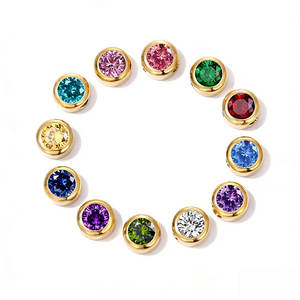 Pendentifs et breloques personnalisés DIY plaqués or 14K 18K PVD en acier inoxydable 316L, breloques en strass pour la création de bijoux - Product Image 1