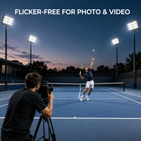 Projecteur LED d'intérieur 240W pour stades, 62472lm, 5700K, CRI80, polarisé, anti-éblouissement, sans scintillement, IP65, éclairage sportif pour terrains de tennis