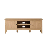 Ensemble de meuble TV et table basse en bois au design moderne avec grand espace de rangement, idéal pour les salons, hôtels, cuisines et appartements