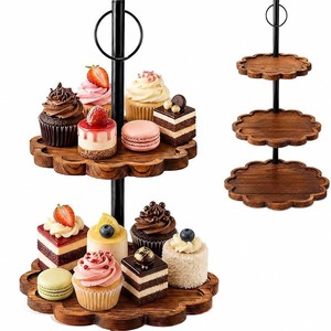 Wooden Three <b>Tier</b> <b>Cake</b> <b>Stand</b> Multi Layer Display Rack For Dessert Party Wedding Reusable - Product Image 5
