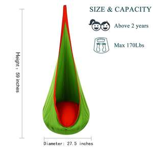 Gsd आउटडोर बड़े हैममॉक स्विंग चेयर सीट इनडोर कॉटन चाइल्ड प्ले स्विंग कार्टून लटकाए - Product Image 3
