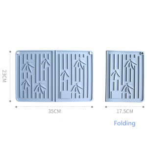 Heat Resistant Foldable <b>Silicone</b> Reusable Dish Drying <b>Mat</b> <b>Silicone</b> Collapsible <b>Mat</b> Drying Pot - Product Image 4
