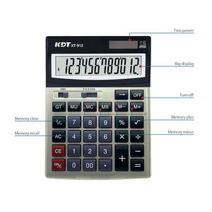 KT-912 हॉट सेलिंग 12 अंक दोहरी पावर बड़ा बटन सर्वश्रेष्ठ कार्यालय स्टेशनरी अतिरिक्त बड़े डिस्प्ले वित्तीय कैलकुलेटर - Product Image 3