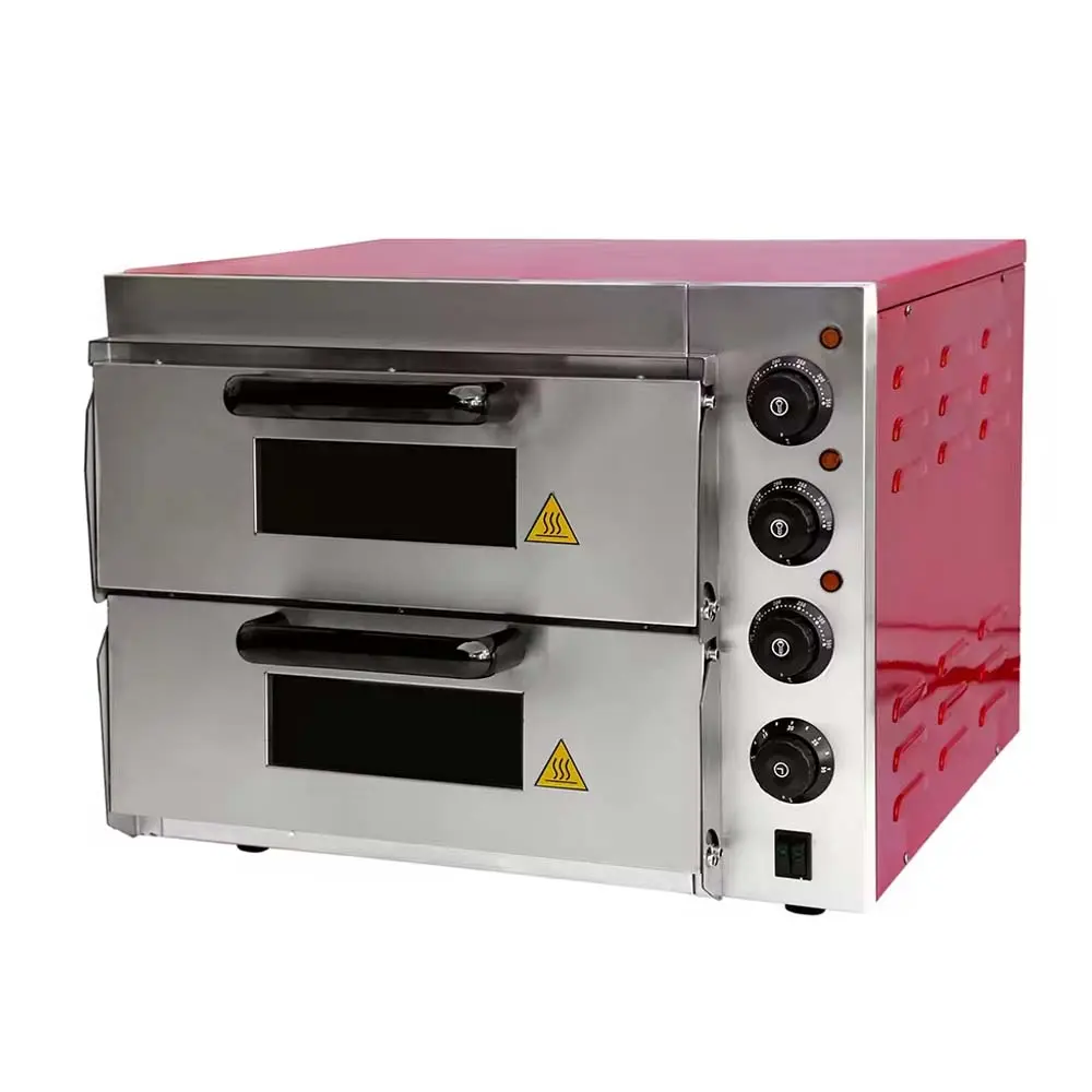 XEOLEOピザオーブンマシン電気オーブン縦型ベーカリーオーブン商用2層パンベーキングマシンタイマー付き16インチ3kw