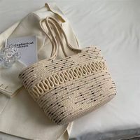 Sac à main en corde de coton - Sac de plage tissé d'été pour femmes Design polyvalent et décontracté avec poignée et bandoulière Sac en paille