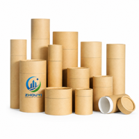 Boîte en papier ronde personnalisée avec logo pour thé vert en vrac, café, fleurs séchées, emballage en tube de carton kraft
