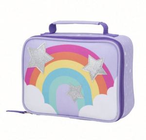 ถุงอาหารกลางวันแบบมีฉนวนสีม่วงรุ้งสำหรับเด็ก ถุงอาหารกลางวันแบบเก็บความร้อน ถุงเตรียมอาหารกลางวัน - Product Image 3